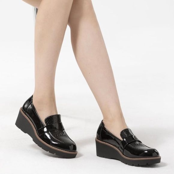 Athlefit Shoes - Athlefit Women's Platform Penny Loafers Casual Comfort Slip on Leather Shoes